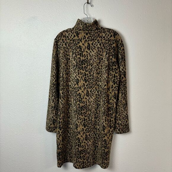 Zara Animal Print Turtleneck Sweater Dress Size Large - Picture 4 of 5